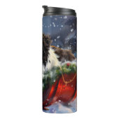 Newfoundland Hond Kerstfeest Thermosbeker (Geroteerd rechts)