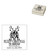 Newfoundland Hond Kerstmis Retouradres Rubberstempel (Gestempeld)
