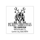 Newfoundland Hond Kerstmis Retouradres Rubberstempel (Afrduk)