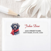 Newfoundland-hond Kerstsjaal Retouradres Etiket (Insitu)
