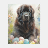 Newfoundland Hond met Paaseieren Vakantie Fleece Deken (Voorkant)