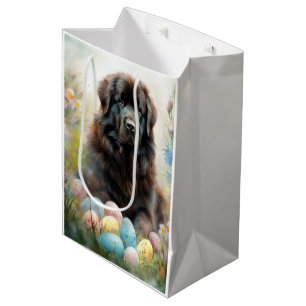 Newfoundland-hond met Pasen Eieren Vakantie Medium Cadeauzakje