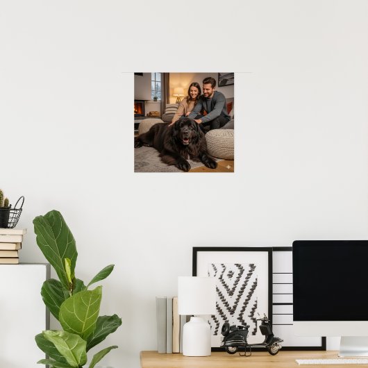 Newfoundland hond ontspannen poster (Thuiskantoor)