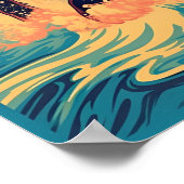 Newfoundland hond op het strand poster (Hoek)