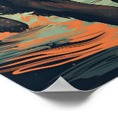 Newfoundland-hond op het strand poster (Hoek)