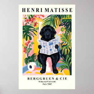 Newfoundland-hond op toiletprint - stijl van Matis Poster