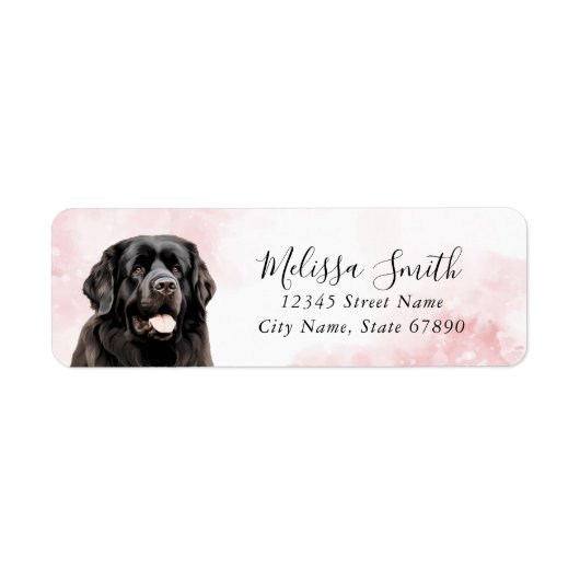 Newfoundland Hond Retouradres Labels (Voorkant)