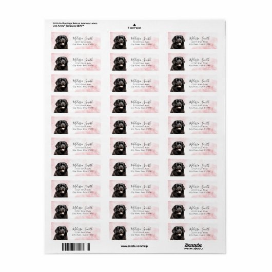 Newfoundland Hond Retouradres Labels (Full Sheet)