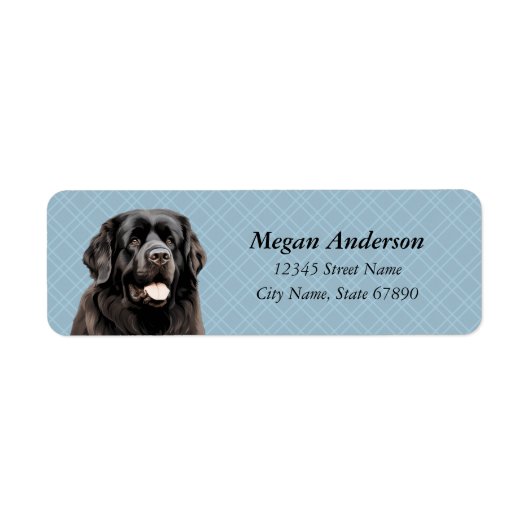 Newfoundland Hond Retouradres Labels (Voorkant)
