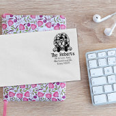 Newfoundland hond, retouradres, rubberstempel