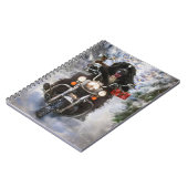 Newfoundland Hond Rijden Motorfiets Kerstmis Notitieboek (Linkerzijde)