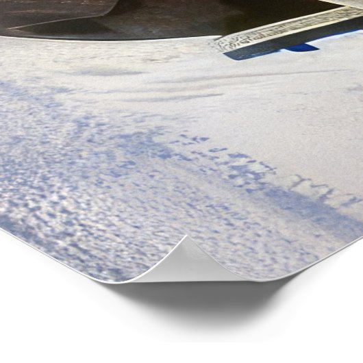 Newfoundland Hond Rijden Motorfiets Kerstmis Poster (Hoek)