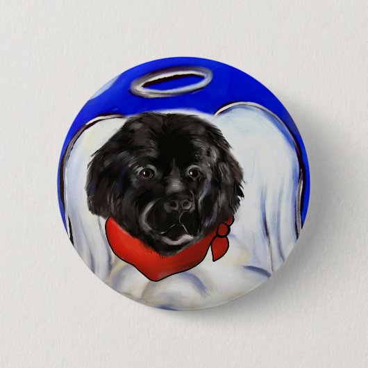 Newfoundland-hond Ronde Button 5,7 Cm (Voorkant)