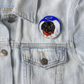 Newfoundland-hond Ronde Button 5,7 Cm (In situ)