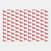 Newfoundland Hond Silhouet Rood Merry Woofmas Inpakpapier Vel (Voorkant 3)