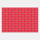 Newfoundland Hond Silhouet Rood Merry Woofmas Inpakpapier Vel (Voorkant)