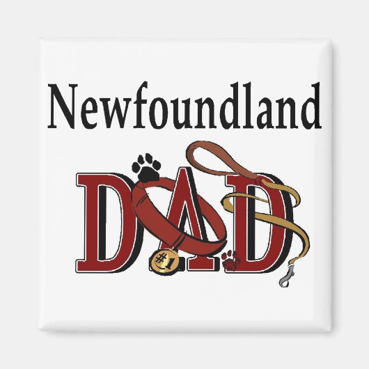 Newfoundland-hond vaderscadeaus magneet (Voorkant)