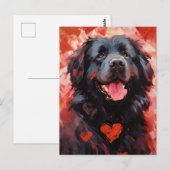 Newfoundland-hond Valentijnsdag Briefkaart (Voorkant / Achterkant)