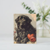 Newfoundland hond  Valentijnsdag Briefkaart (Staand voorkant)