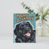 Newfoundland-hond Verjaardag Briefkaart (Staand voorkant)