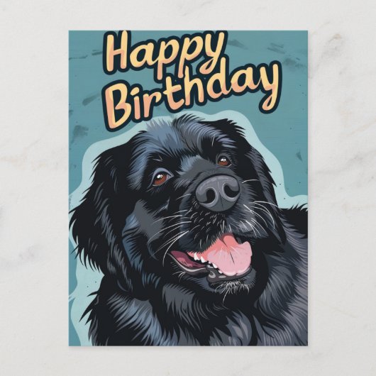 Newfoundland-hond Verjaardag Briefkaart (Voorkant)