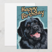 Newfoundland hond Verjaardag Feestdagenkaart (Voorkant / Achterkant)