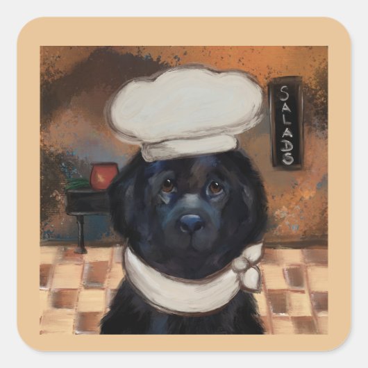 Newfoundland hond vierkante sticker (Voorkant)