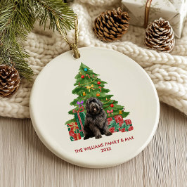 Newfoundland Honden Familie Kerstmis Keramisch Ornament