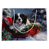 Newfoundland Honden Kerst Feestelijk Groot Cadeauzakje (Voorkant)