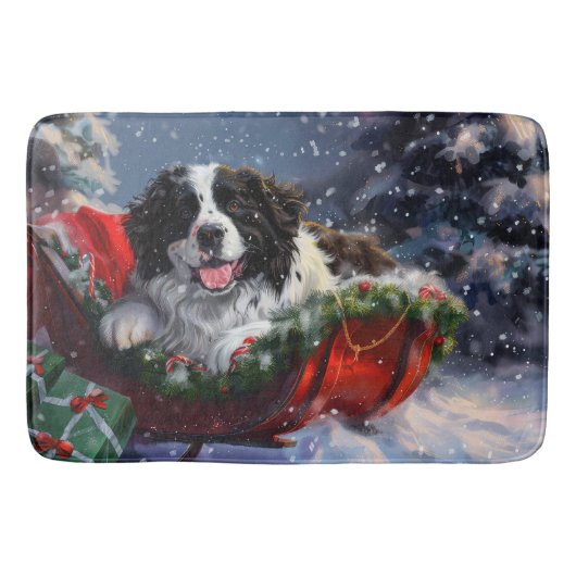 Newfoundland Honden Kerst Festiviteit Badmat (Voorkant)