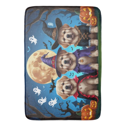 Newfoundland Honden Pompoen Halloween Grappig Badmat (Voorkant Verticaal)