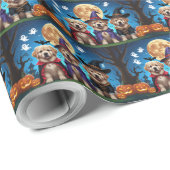 Newfoundland Honden Pompoen Halloween Grappig Cadeaupapier (Rol Hoek)