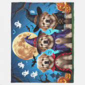 Newfoundland Honden Pompoen Halloween Grappig Fleece Deken (Voorkant)