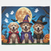 Newfoundland Honden Pompoen Halloween Grappig Fleece Deken (Voorkant (Horizontaal))
