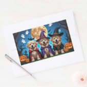 Newfoundland Honden Pompoen Halloween Grappig Rechthoekige Sticker (Envelop)