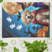 Newfoundland Honden Pompoen Halloween Grappig Theedoek (Gevouwen)