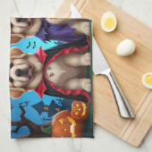 Newfoundland Honden Pompoen Halloween Grappig Theedoek (Quarter Fold)