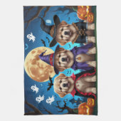 Newfoundland Honden Pompoen Halloween Grappig Theedoek (Verticaal)