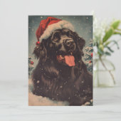 Newfoundland hondenkerst feestdagenkaart (Staand voorkant)