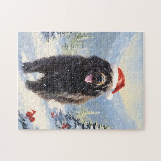 Newfoundland hondenkerst legpuzzel (Horizontaal)