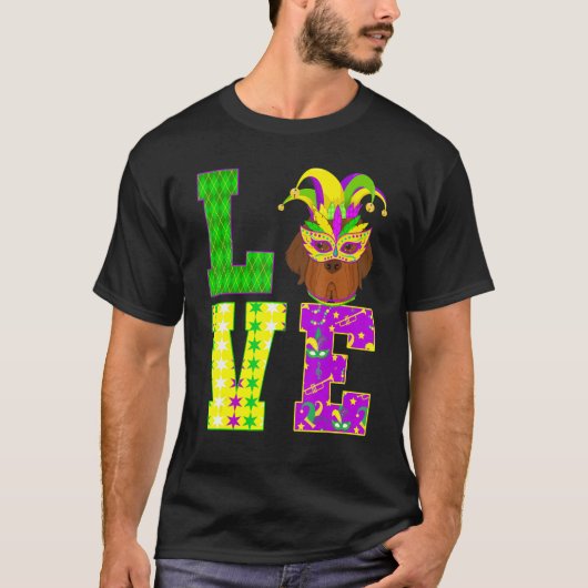 Newfoundland Hondenliefhebber I Love Mardi Gras Co T-shirt (Voorkant)