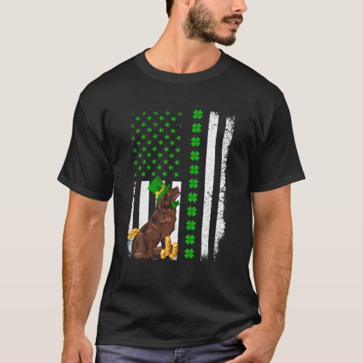 Newfoundland Hondenliefhebber St. Patrick's Day Pu T-shirt (Voorkant)