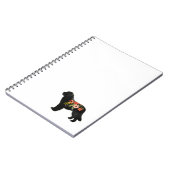 Newfoundland Hondenras Boho Floral Silhouette Notitieboek (Linkerzijde)
