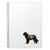 Newfoundland Hondenras Boho Floral Silhouette Notitieboek (Voorkant)