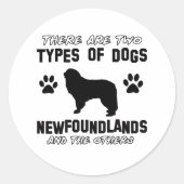 Newfoundland hondenras design ronde sticker (Voorkant)