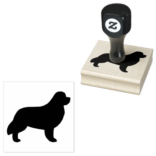Newfoundland Hondenras Silhouette Newf Rubberstempel (Gestempeld)