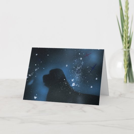 Newfoundland hondenschilderij kaart (Voorkant)