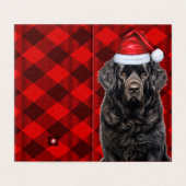 Newfoundland Hondenvakantie Rode Plaid Kerst Kaart (Buitenkant ongevouwen)