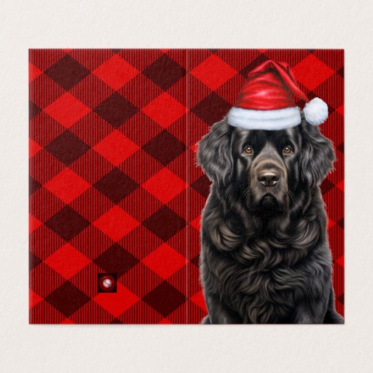 Newfoundland Hondenvakantie Rode Plaid Kerst Kaart (Buitenkant ongevouwen)
