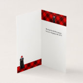 Newfoundland Hondenvakantie Rode Plaid Kerst Kaart (Binnen)